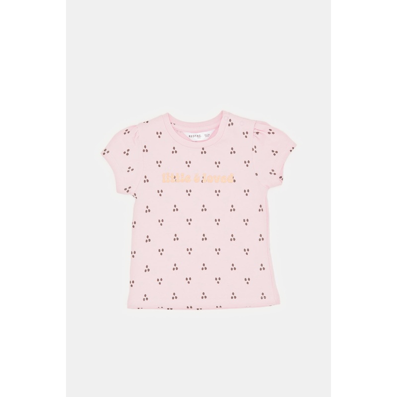 Infant Girls Pink Paw Print T-Shirt