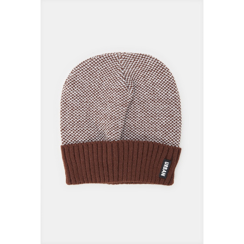 Men Brown Printed Knitted Cap