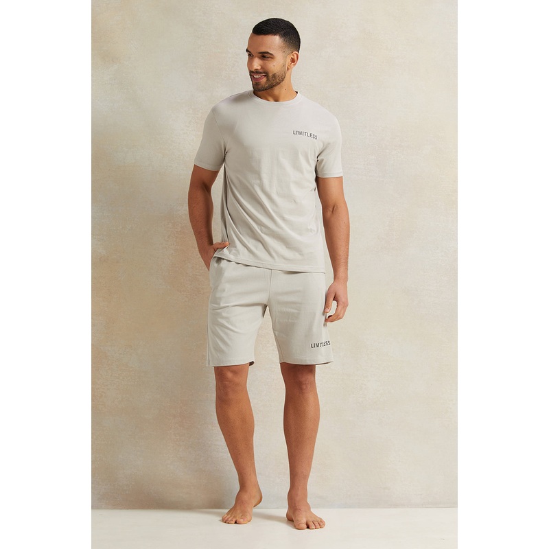 Men Grey Solid Pyjama Set (2 Piece)