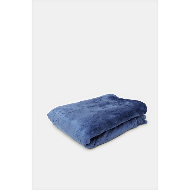 Navy Plain Flannel Blanket (Single Size)