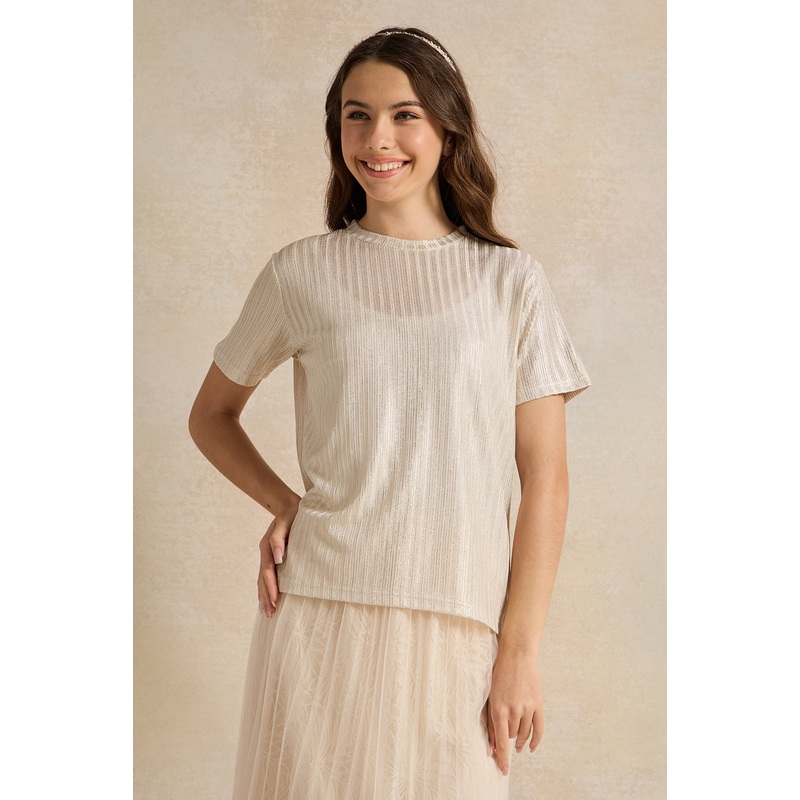 Senior Girls Gold Ribbed Top|8-9 Yrs (S)|9-10 Yrs (M)|11-12 Yrs (L)|13-14 Yrs (XL)|15-16 Yrs (XXL)