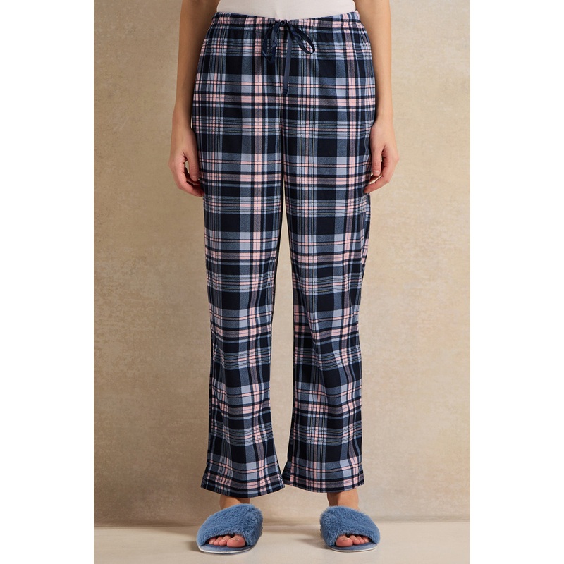 Women Navy Checkered Pyjama Bottom