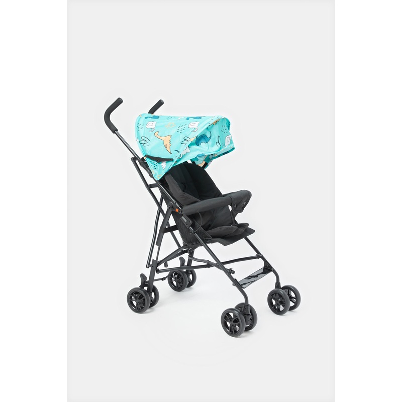 Black And Blue Printed Buggy With Round Canopy