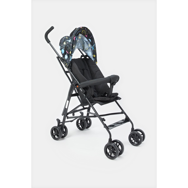 Black With Space Print  Buggy With Round Canopy