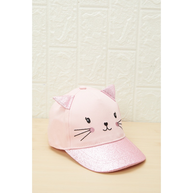 Girls Pink Character Embellished Cap