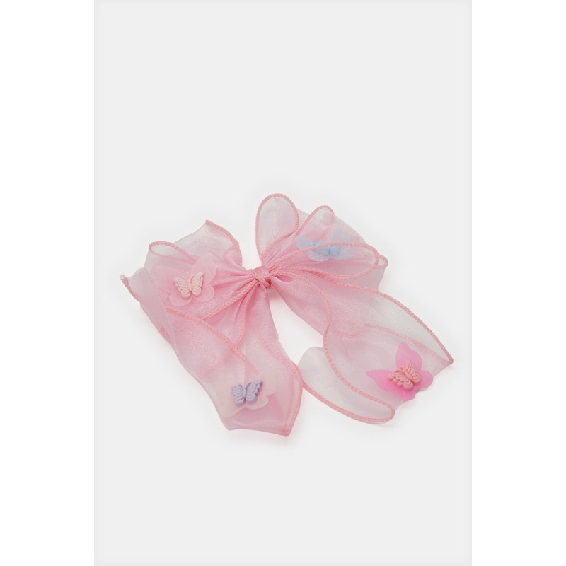 Girls Pink Embellished Hair Clip Bow