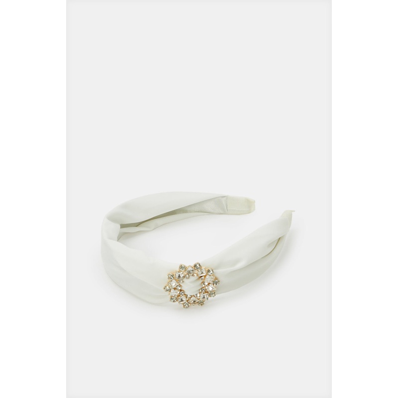 Girls White Embellished Headband