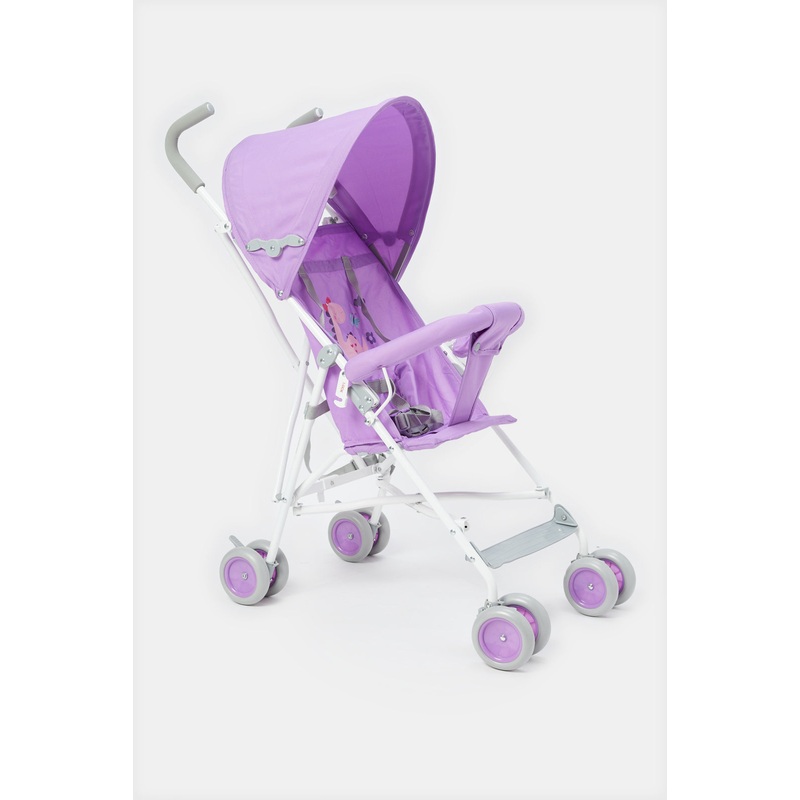 Lilac Dinosaur Baby Buggy With Round Canopy