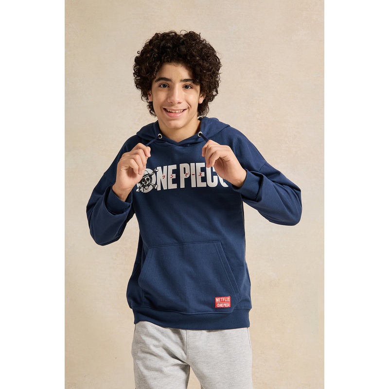 Senior Boys Blue One Piece Print Sweatshirt