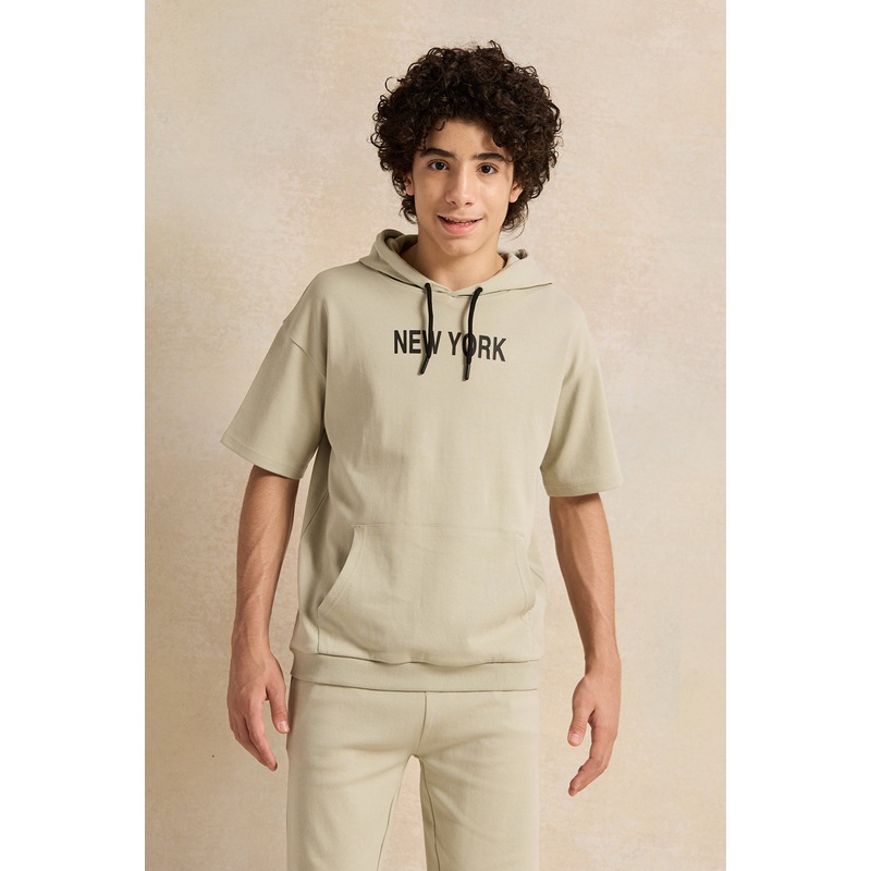 Senior Boys Mint Oversize Hooded Sweatshirt