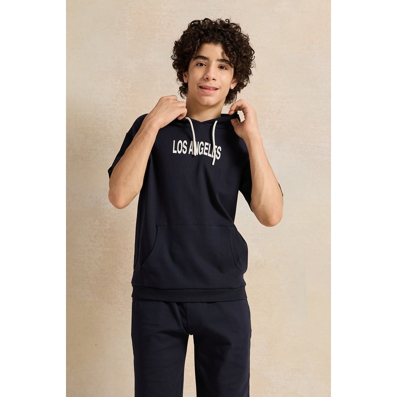 Senior Boys Navy Oversize Hooded Sweatshirt