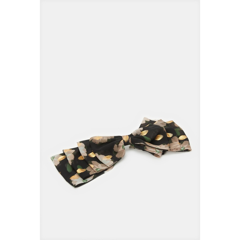 Women Black Embellished Bow Hair Clip