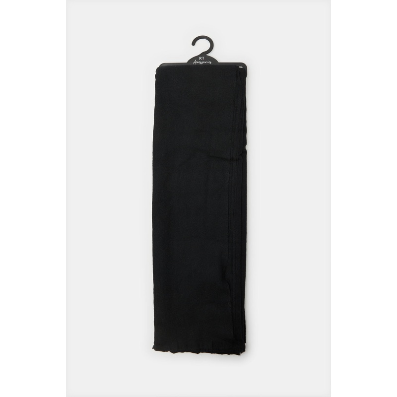 Women Black Embellished Knitted Scarf