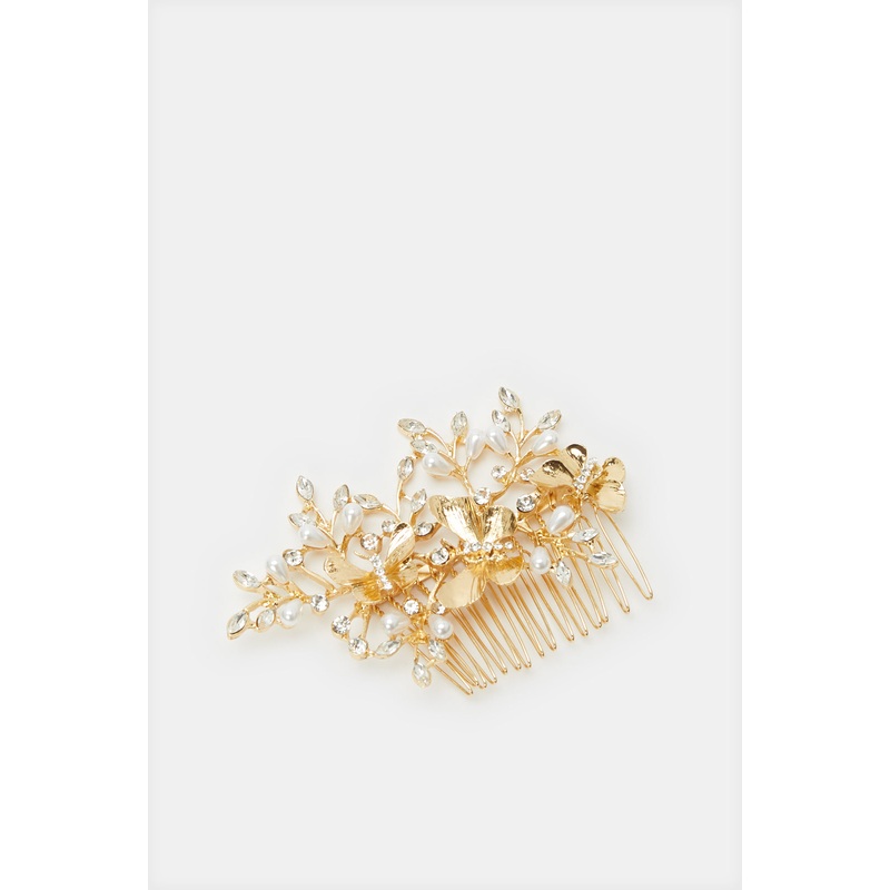 Women Gold Embellished Hair Comb