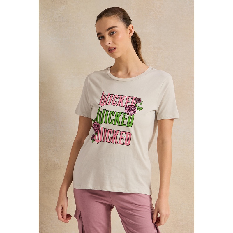 Women Grey Wicked Printed T-Shirt