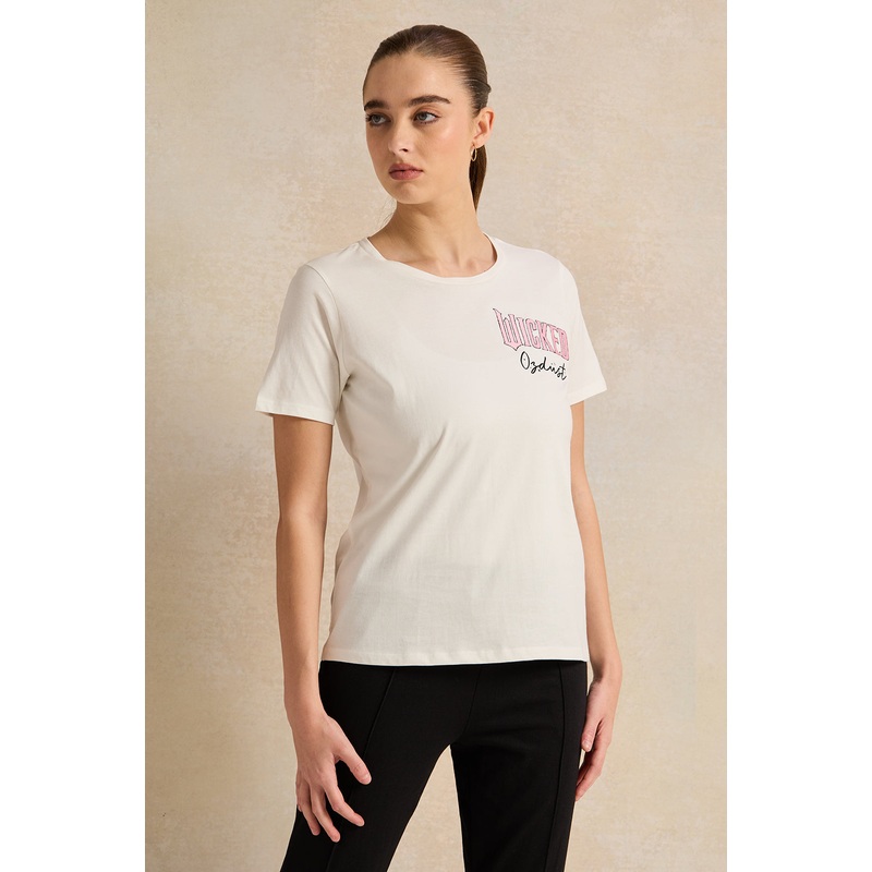 Women Ivory Wicked Printed T-Shirt