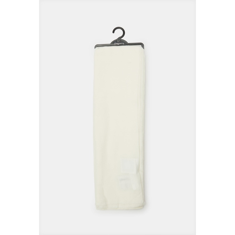 Women White Embellished Knitted Scarf