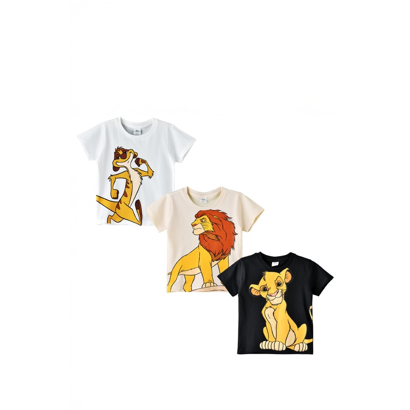 Boys Assorted Lion King Print T-Shirt Set (Pack of 3)