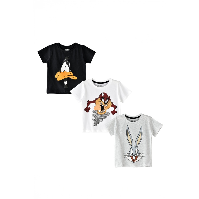 Boys Assorted Looney Tunes Print T-Shirt Set (Pack of 3)