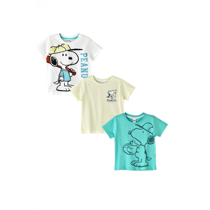 Boys Assorted Peanuts Print T-Shirt Set (Pack of 3)