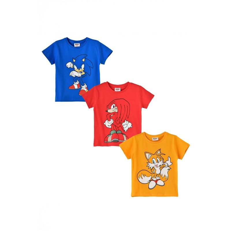 Boys Assorted  Sonic Print T-Shirt Set (Pack of 3)
