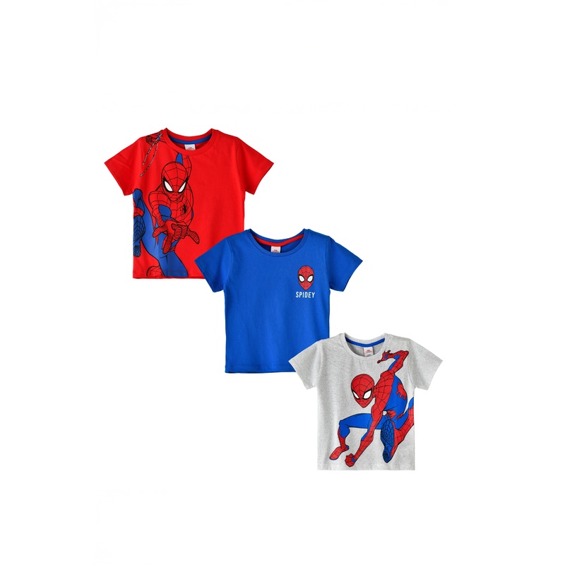 Boys Assorted Spiderman Print T-Shirt Set (Pack of 3)