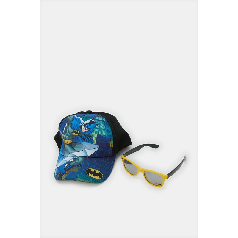 Boys Blue Batman Sunglasses With Cap (2 Piece)
