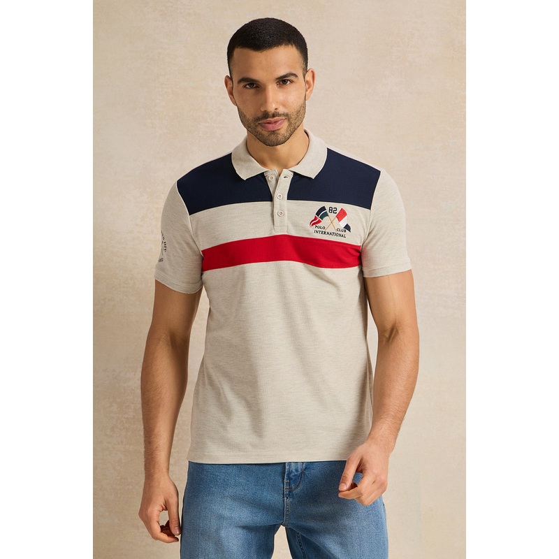 Men Grey Casual Polo T-shirt|Small|Medium|Large|X-Large|XX-Large