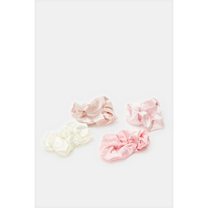 Women Assorted Embellished Scrunchy Set (4 Piece)