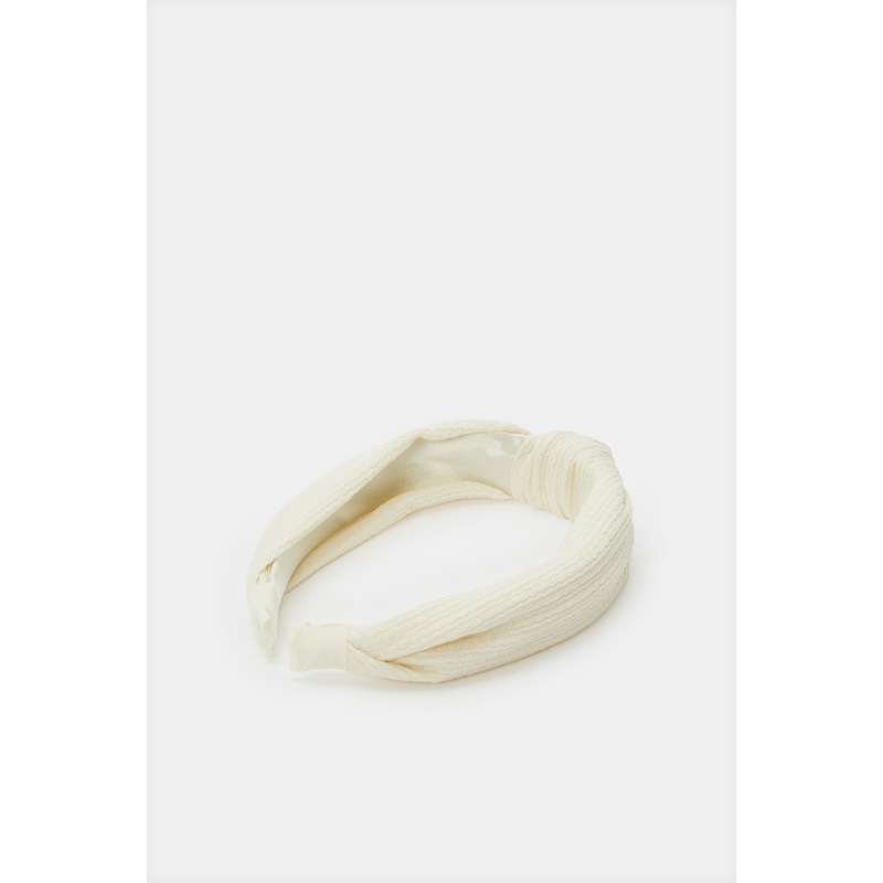 Women Cream Jacquard Headband