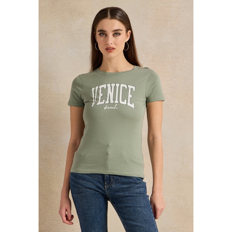 Women Green Printed T-Shirt|UK8|UK10|UK12|UK14|UK16|UK18