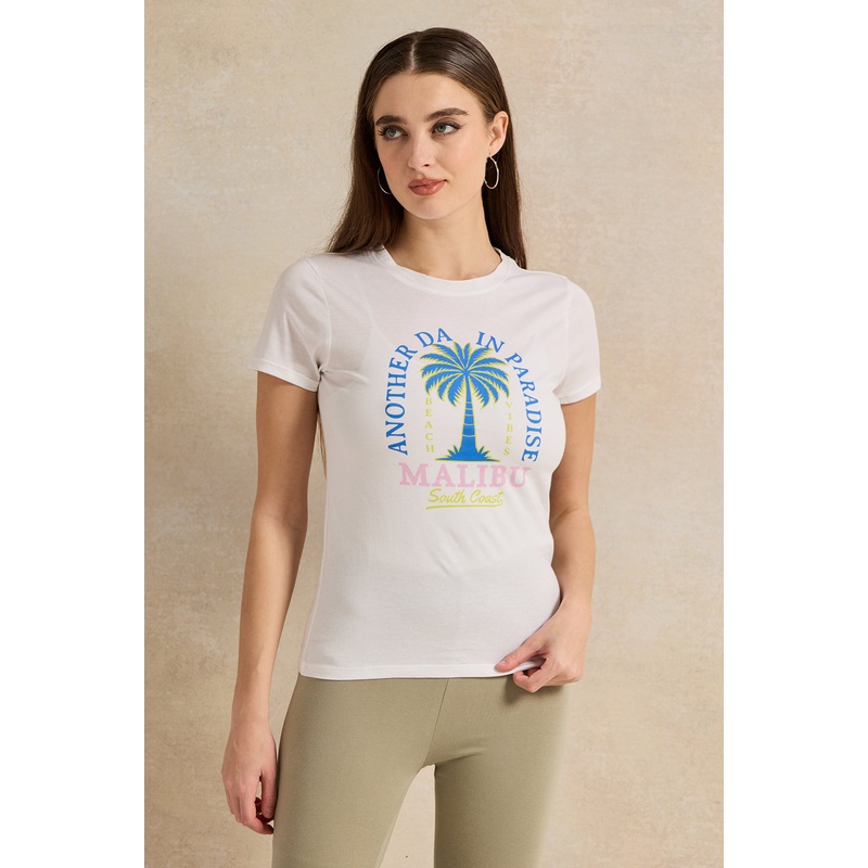 Women Ivory Printed T-Shirt|UK8|UK10|UK12|UK14|UK16|UK18