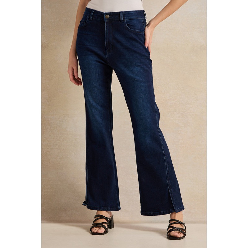 Women Navy Flare Fit Jeans|UK8|UK10|UK12|UK14|UK16|UK18