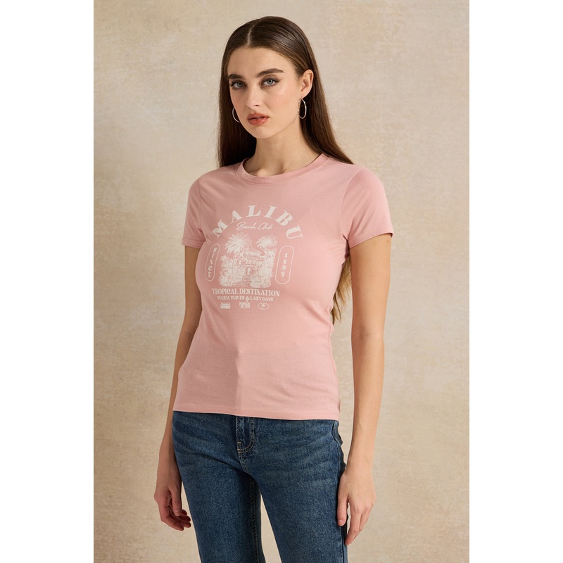 Women Pink Printed T-Shirt|UK8|UK10|UK12|UK14|UK16|UK18