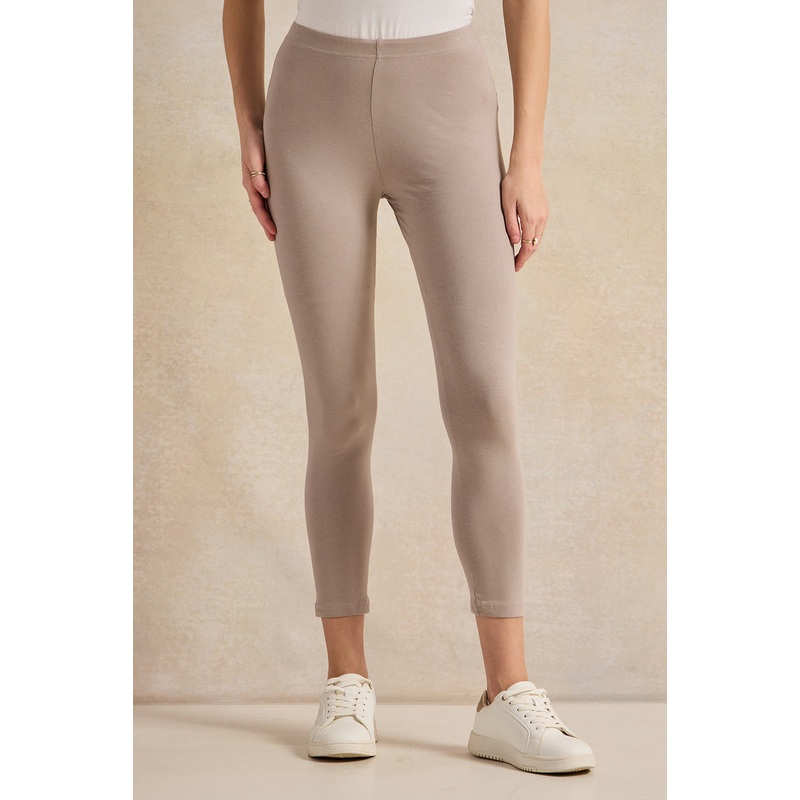 Women Taupe Cropped Leggings|UK8|UK10|UK12|UK14|UK16|UK18