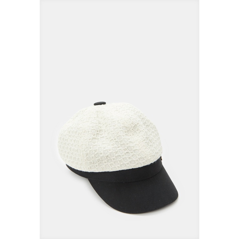 Women White Embellished Cap