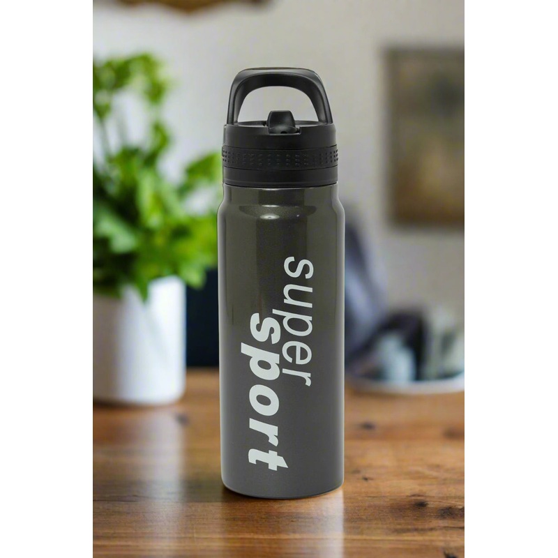 Black Printed Water Bottle