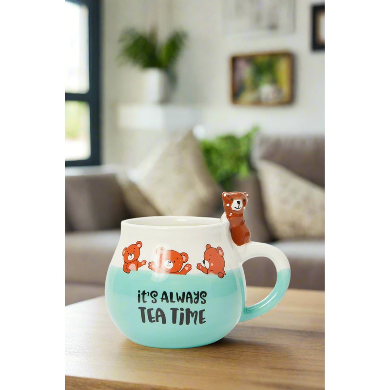 Blue Standing Bear Mug|Kids