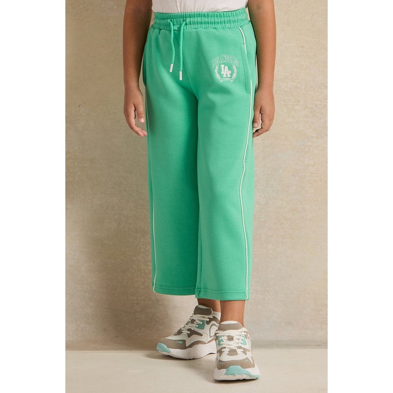 Girls Green Wide Leg Active Pants