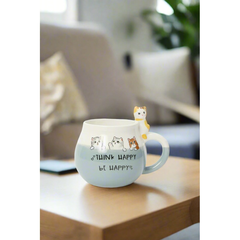 Grey Standing Cat Mug|Kids