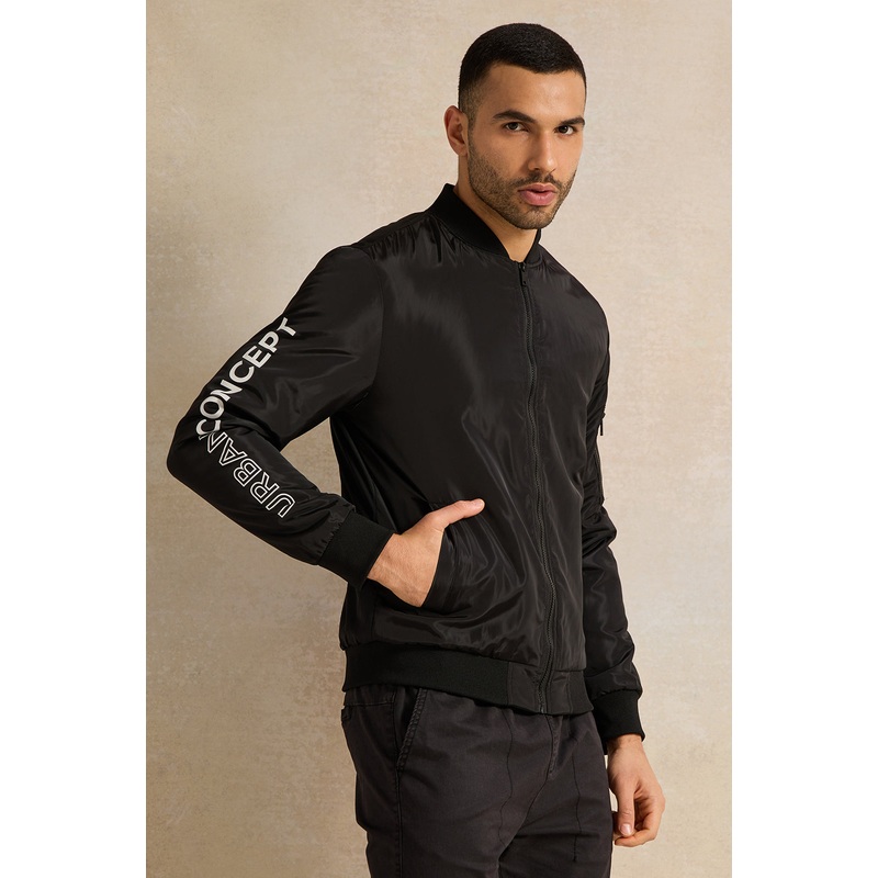 Men Black Printed Jacket|Small|Medium|Large|X-Large|XX-Large