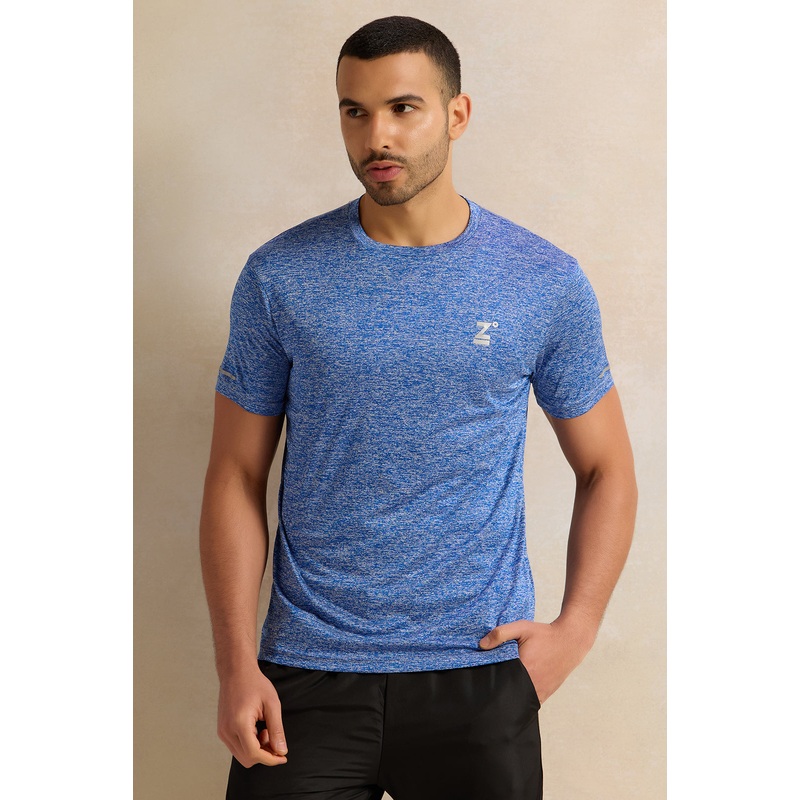 Men Blue Printed Active T-Shirt