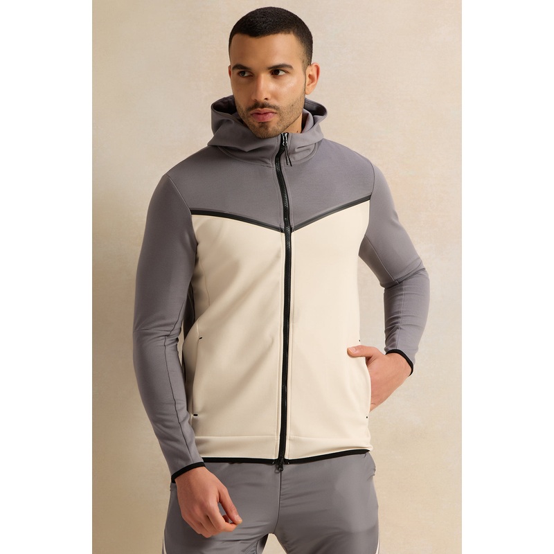 Men Grey Hooded Active Sweatshirt