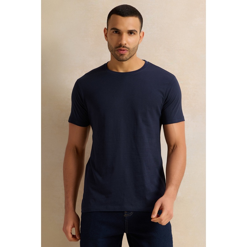 Men Navy Solid T-Shirt|Small|Medium|Large|X-Large|XX-Large