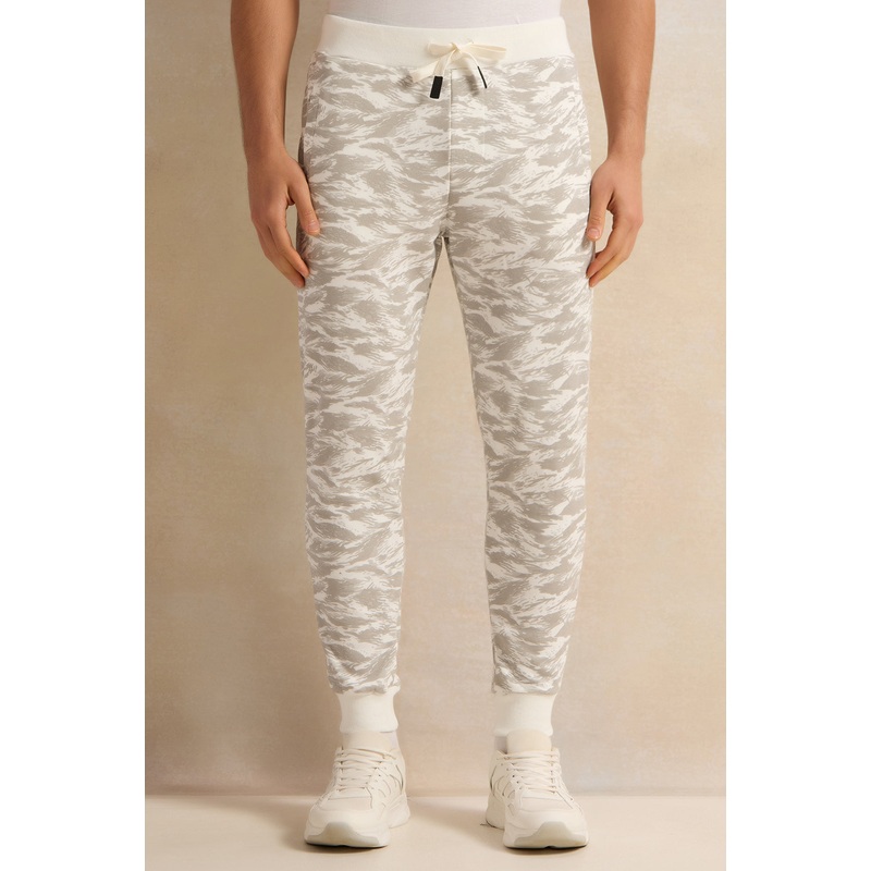 Men White Printed Active Track