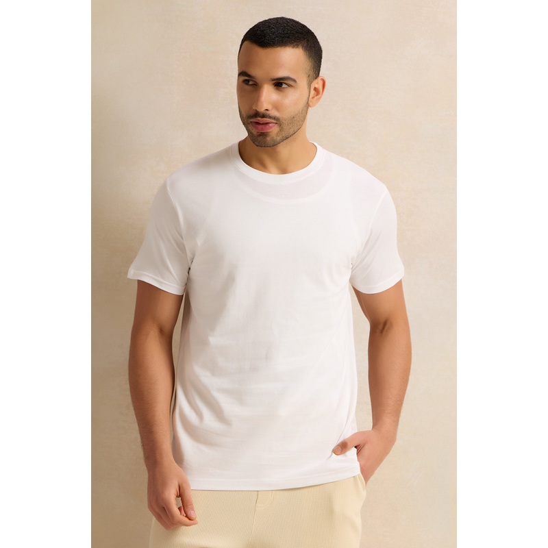 Men White Solid T-Shirt|Small|Medium|Large|X-Large|XX-Large