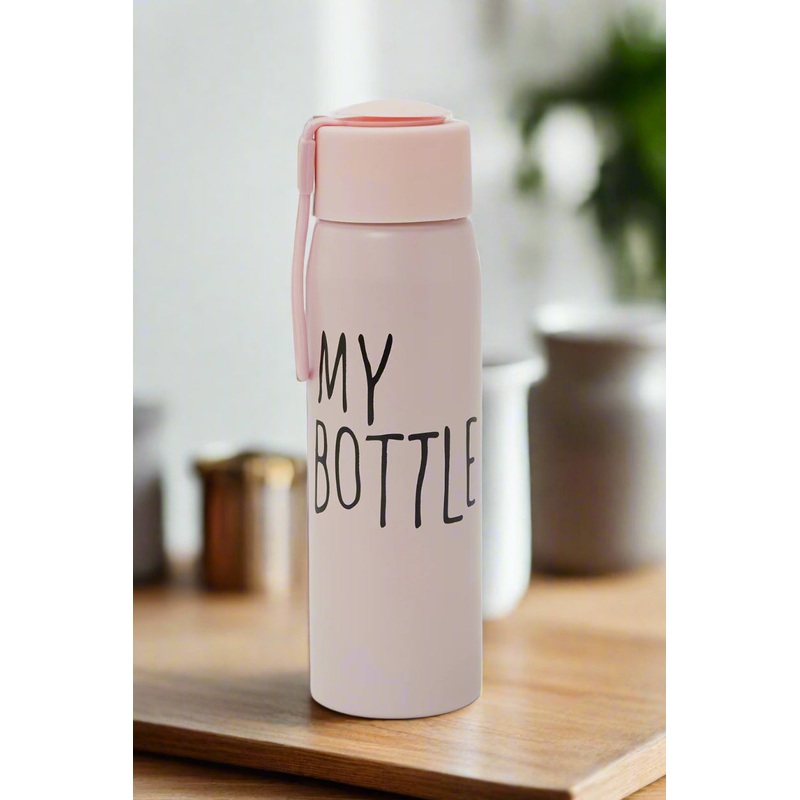 Pink Printed Water Bottle
