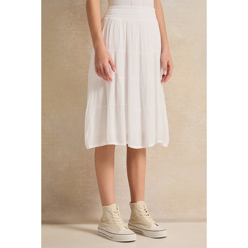 Senior Girl White Tiered Skirt