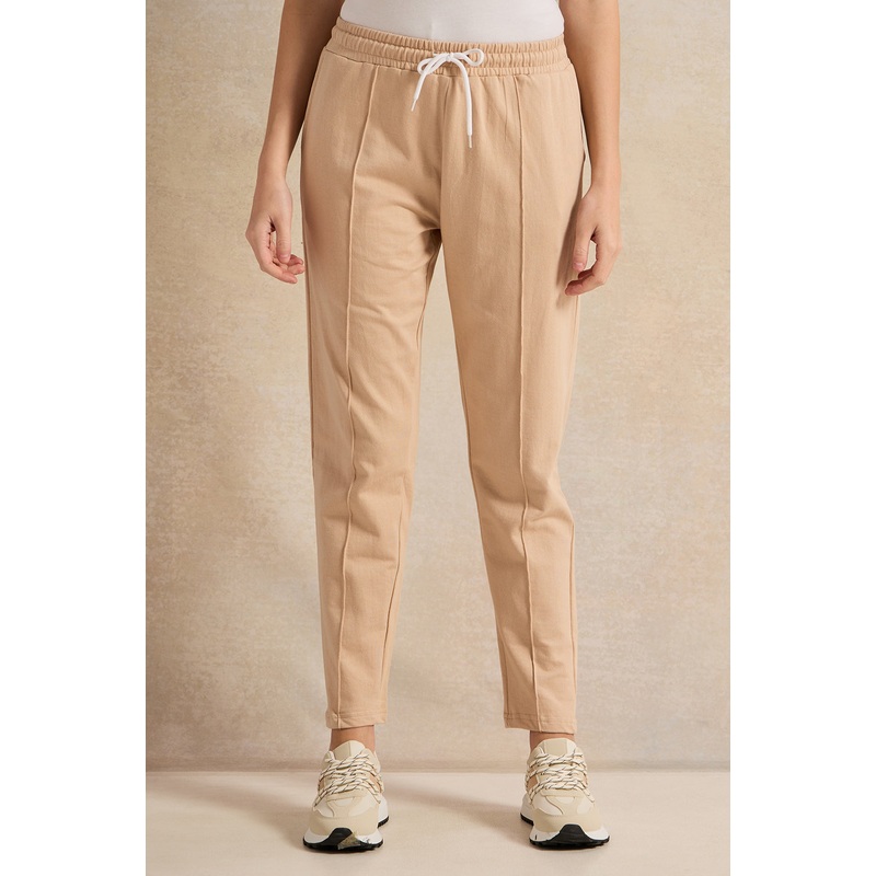 Women Beige Active Basic Jogger