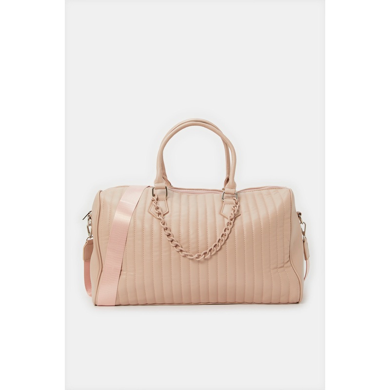 Women Pink Textured Hold All Bag